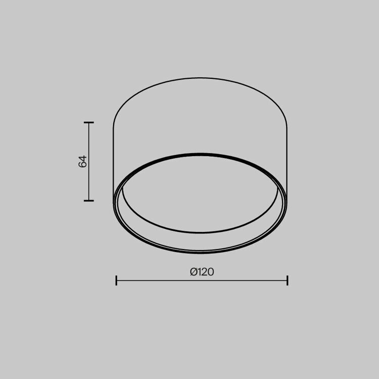 Накладной светодиодный светильник GLARE, 12W, 4000K, Черный