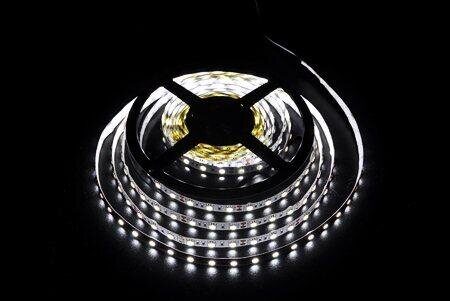 Светодиодная лента, 5050 60 LED, 15W/m, 12V, 6000K, IP33