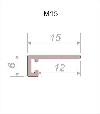 Микроплинтус M15A, анодированный черный